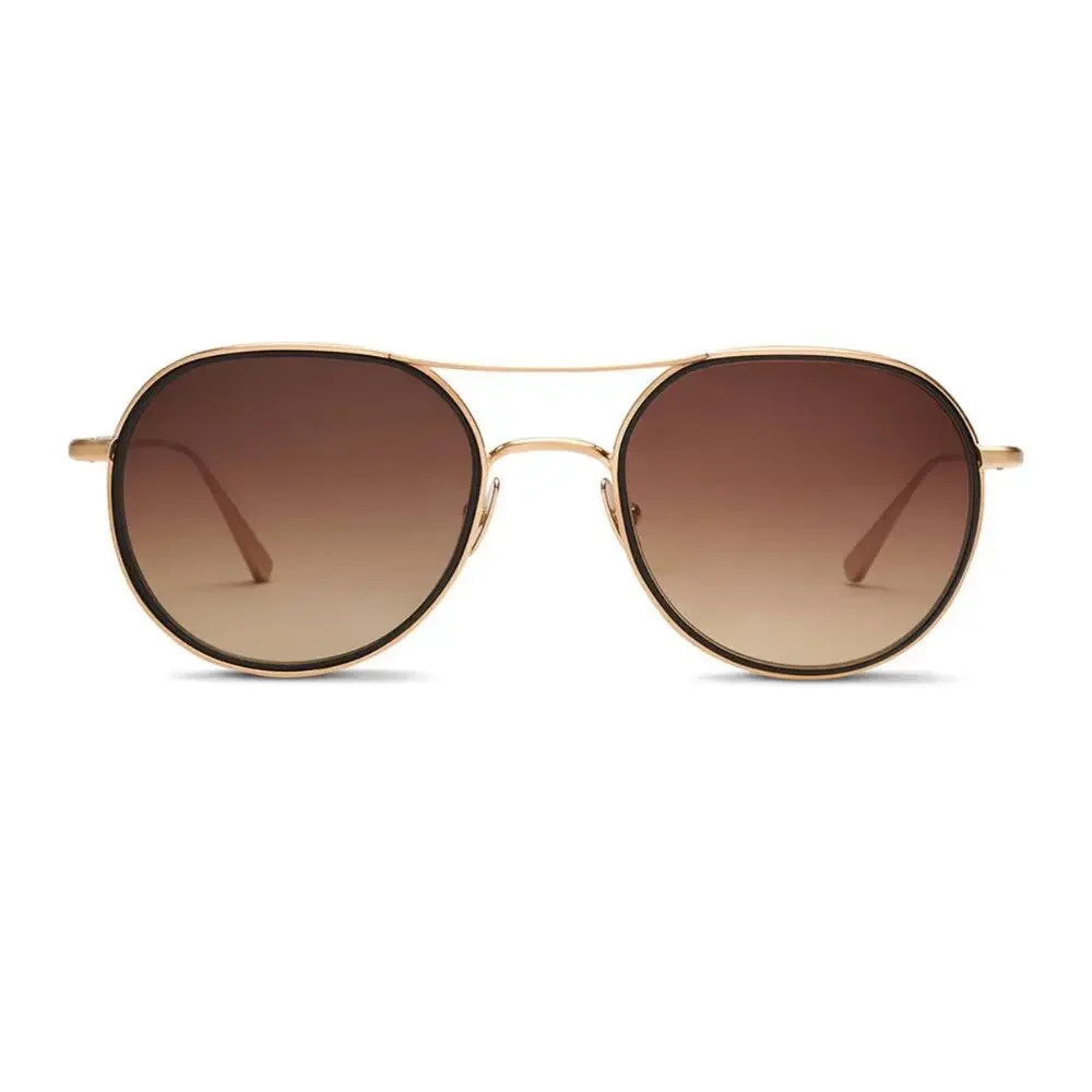 Salt. Brushed Gold Black Polarized Desna Sunglasses